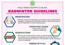 Badminton Guidelines under GCQ